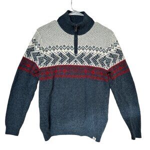 McNeal Clothing Company Sweater Wool Blend 1/4 Zip Fair Isle‎ Women's M VTG